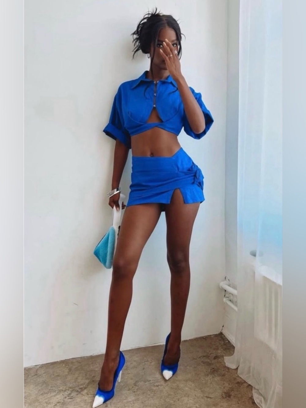 Kwame Adusei Two Piece Royal Blue Set